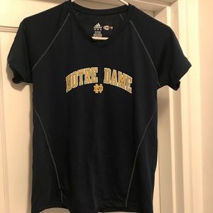 Notre Dame Adidas Climalite Large Navy Shirt